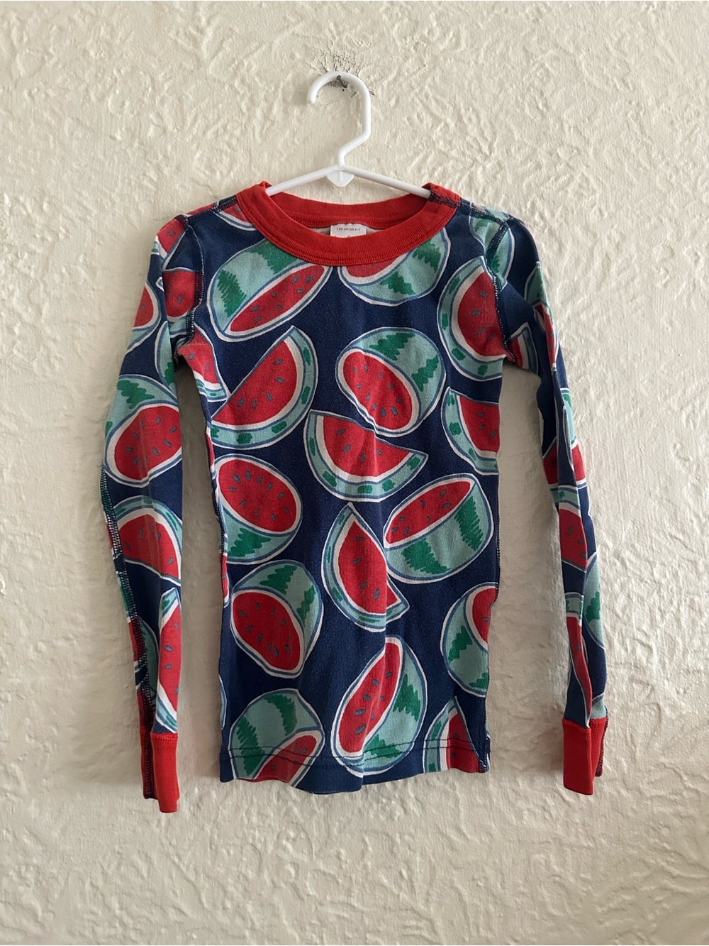 Hanna Andersson Kids Girls Boys Watermelon Slices Long John Pajama Top 6-7